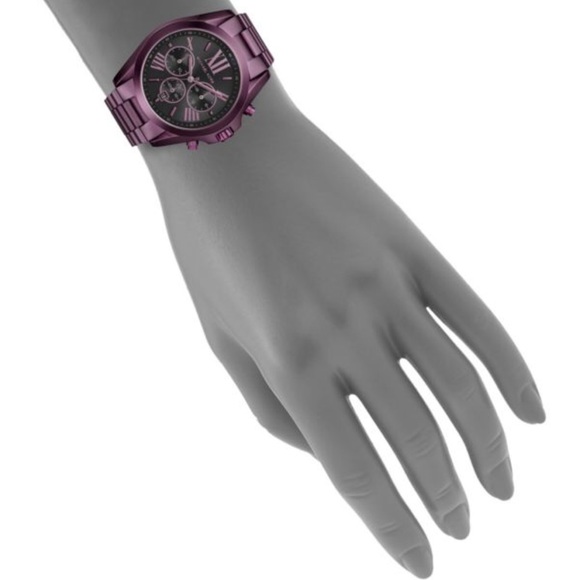 Michael Kors purple and black bradshaw watch - Picture 5 of 8